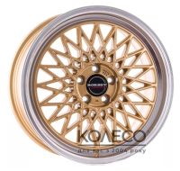 Диски Borbet B W7 R17 PCD4x100 ET38 DIA64.1 gold rim polished