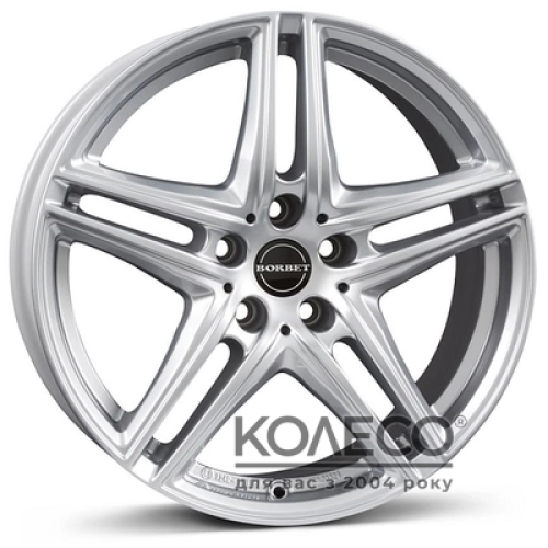 Borbet XR W7.5 R17 PCD5x112 ET29 DIA66.6 brilliant silver