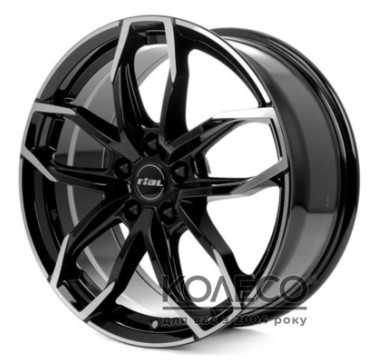 Rial Lucca W7.5 R17 PCD5x112 ET45 DIA70.1 diamond black front polished