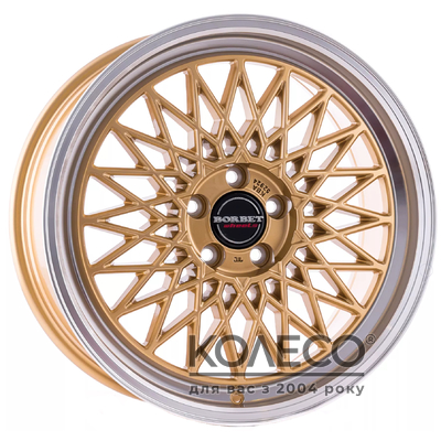 Borbet B R17 W7 PCD4x100 ET38 DIA64.1 gold rim polished