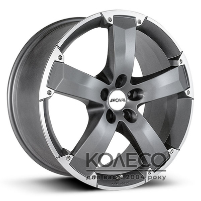 Ronal R47 R17 W8 PCD5x118 ET45 DIA71 titanium rim lip diamond cut